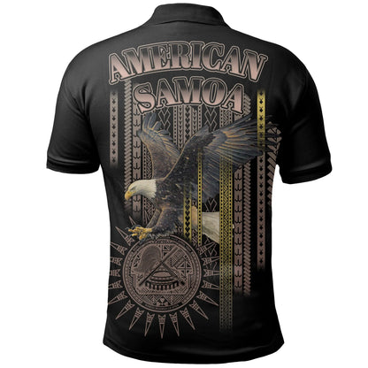 American Samoa Polynesian Polo Shirt - Eagle Coat Of Arms