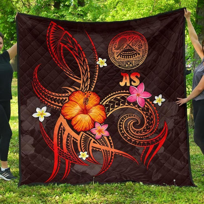 American Samoa Polynesian Premium Quilt - Legend of American Samoa (Red)