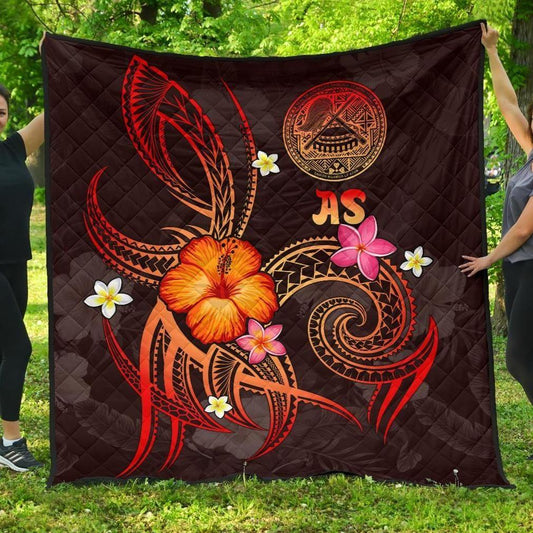 American Samoa Polynesian Premium Quilt - Legend of American Samoa (Red)