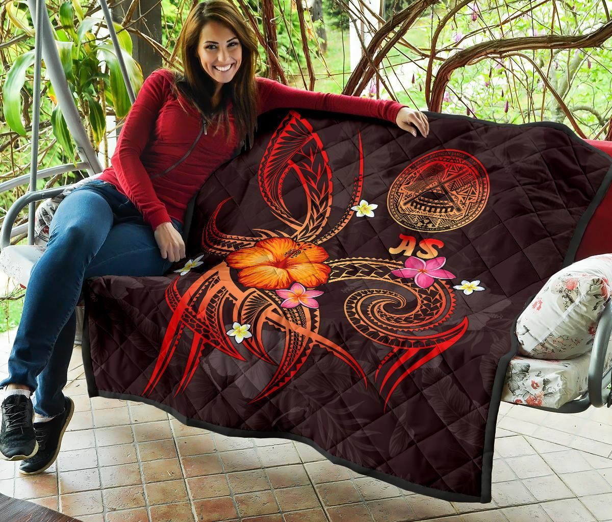 American Samoa Polynesian Premium Quilt - Legend of American Samoa (Red)