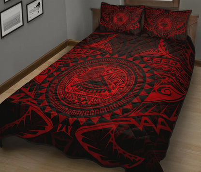 American Samoa Polynesian Quilt Bed Set - Red Seal