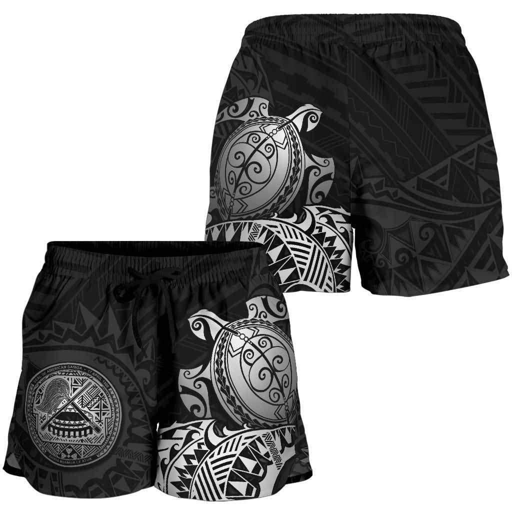 American Samoa Polynesian Shorts (Women) - Polynesian Turtle (Silver)