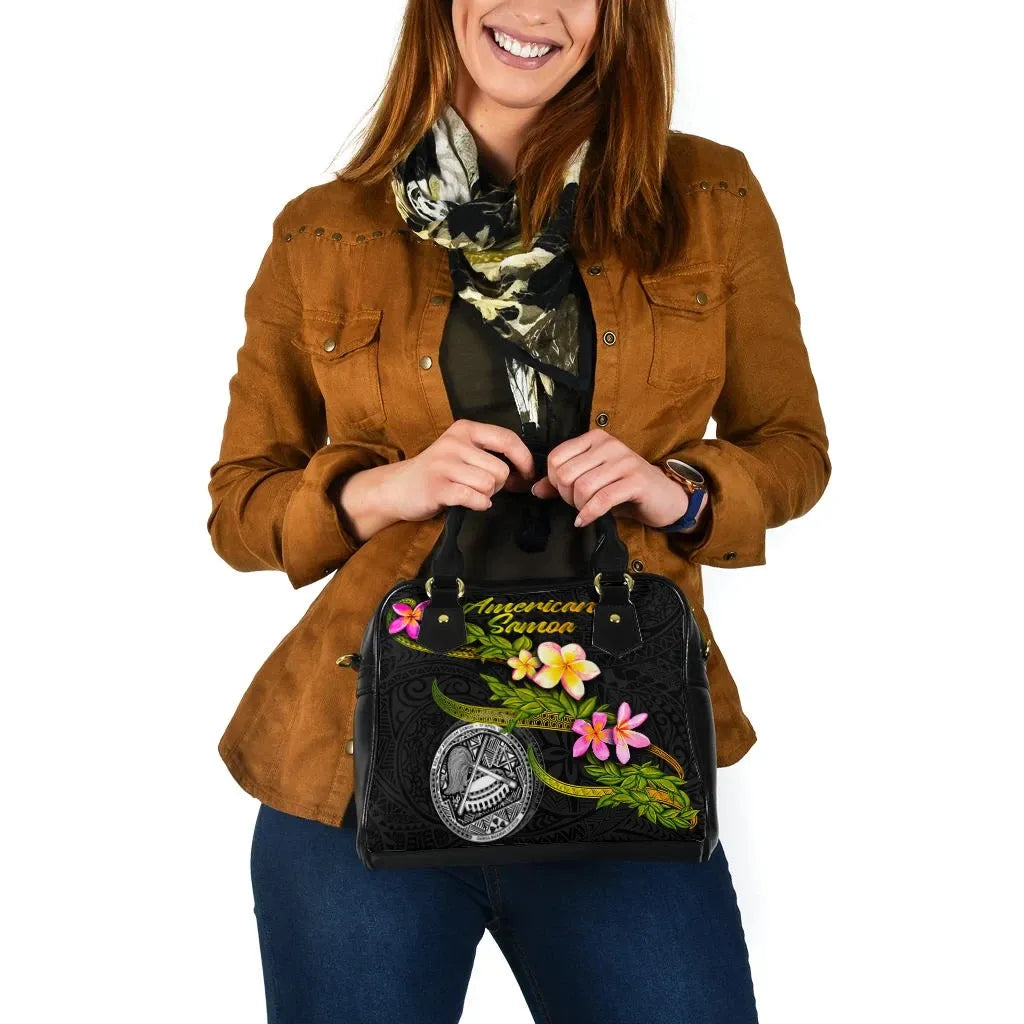 American Samoa Polynesian Shoulder Handbag - Plumeria Tribal