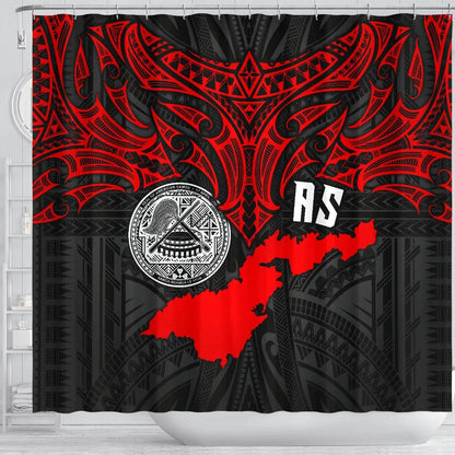 American Samoa Polynesian Shower Curtain - Whale Tail