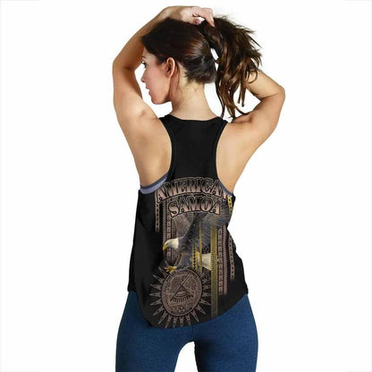 American Samoa Polynesian Women Racerback Tank - Eagle Coat Of Arms