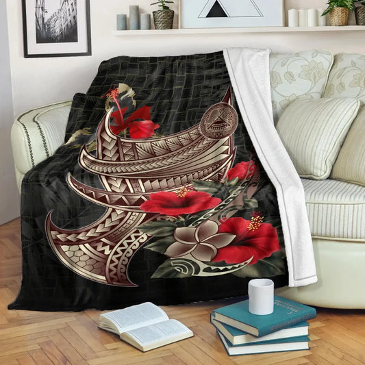 American Samoa Premium Blanket - Polynesian Tribal Vintage Style