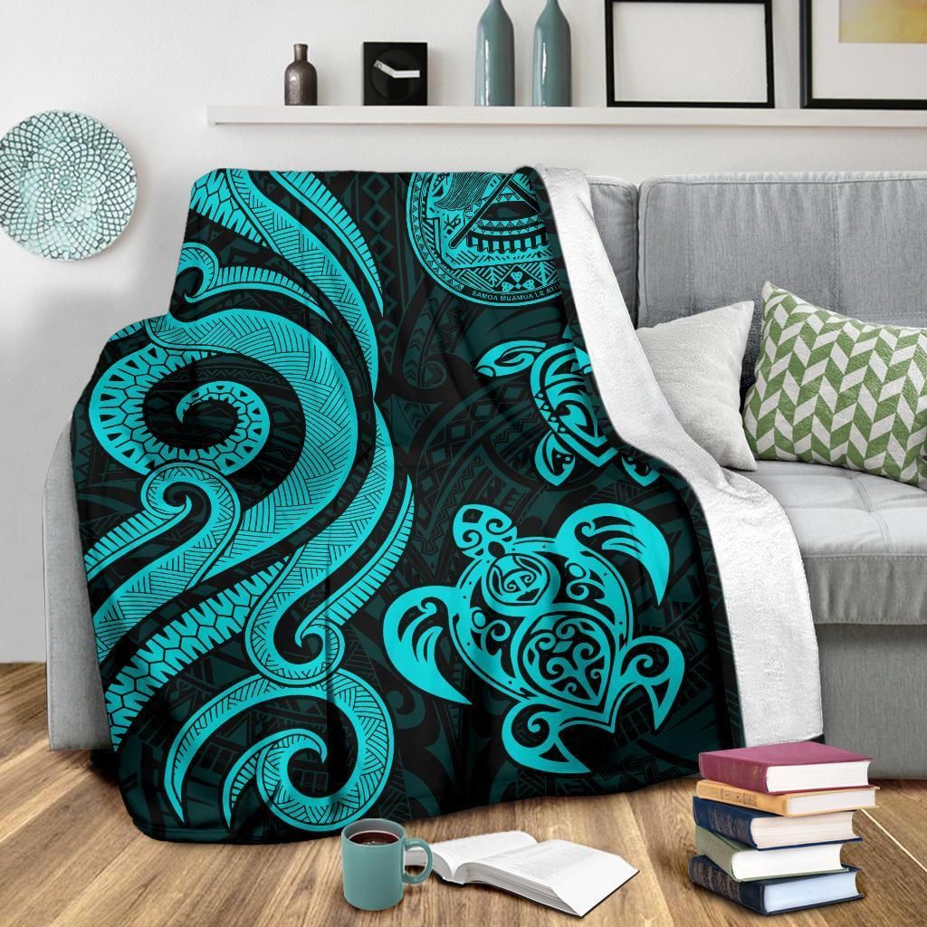 American Samoa Premium Blanket - Turquoise Tentacle Turtle