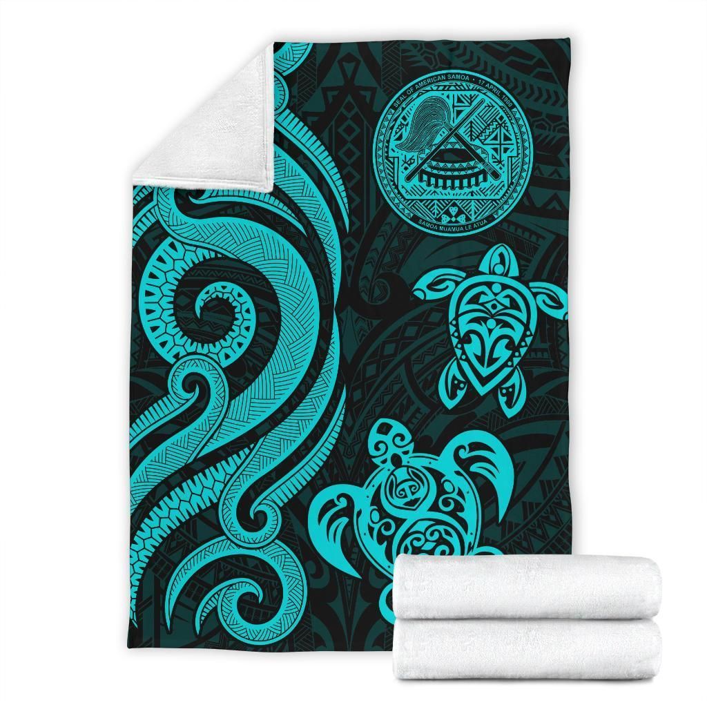 American Samoa Premium Blanket - Turquoise Tentacle Turtle