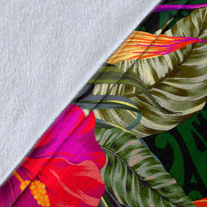 American Samoa Premium Blanket - Summer Hibiscus