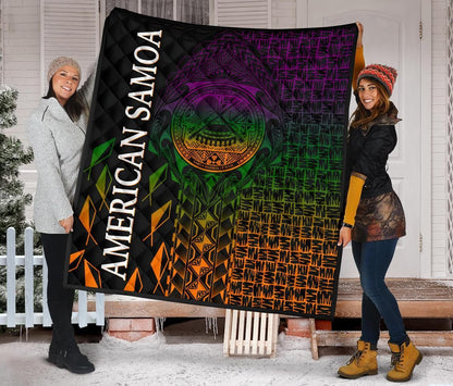American Samoa Premium Quilt - AS Seal Rocket Style