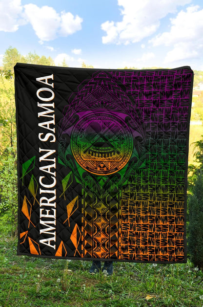 American Samoa Premium Quilt - AS Seal Rocket Style