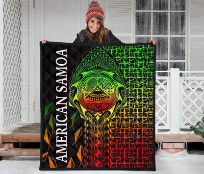 American Samoa Premium Quilt - AS Seal Rocket Style (Reggae)