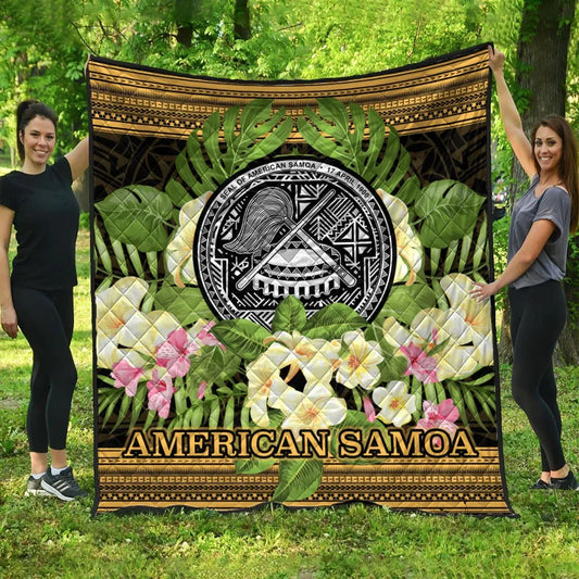 American Samoa Premium Quilt - Polynesian Gold Patterns Collection
