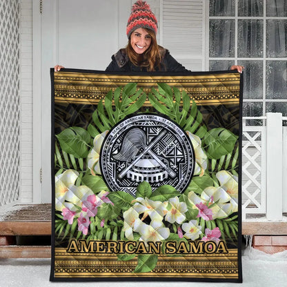 American Samoa Premium Quilt - Polynesian Gold Patterns Collection