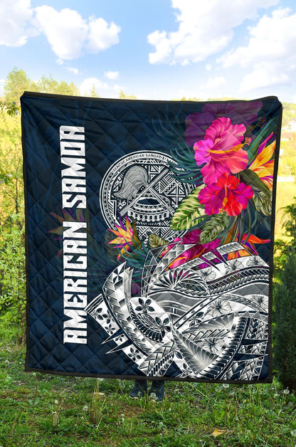American Samoa Premium Quilt - Polynesian Hibiscus with Summer Vibes