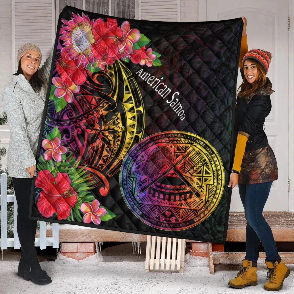 American Samoa Premium Quilt - Tropical Hippie Style