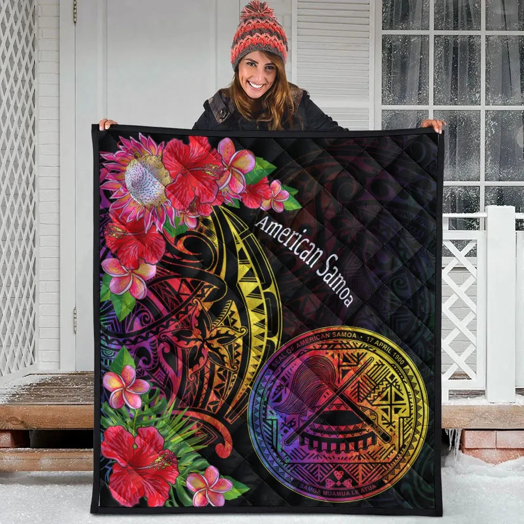 American Samoa Premium Quilt - Tropical Hippie Style