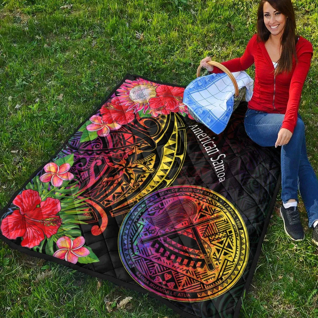 American Samoa Premium Quilt - Tropical Hippie Style