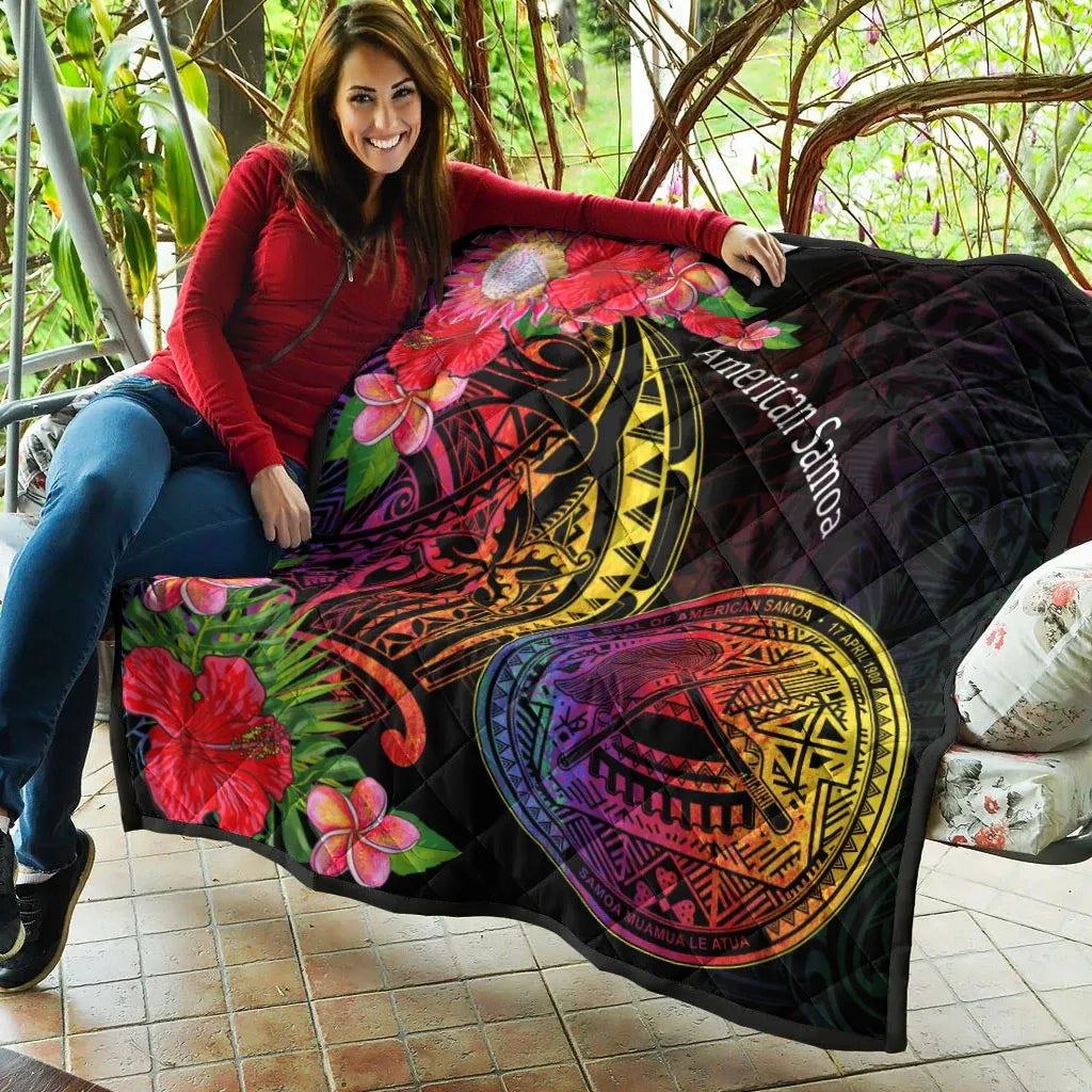 American Samoa Premium Quilt - Tropical Hippie Style