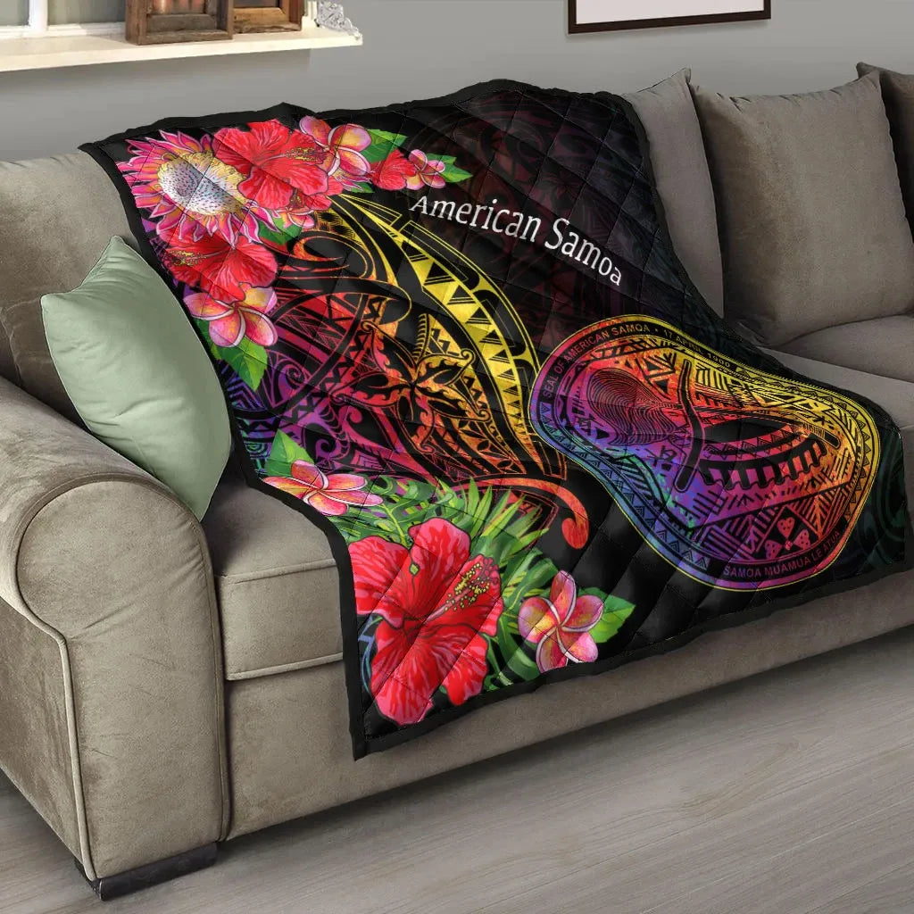 American Samoa Premium Quilt - Tropical Hippie Style