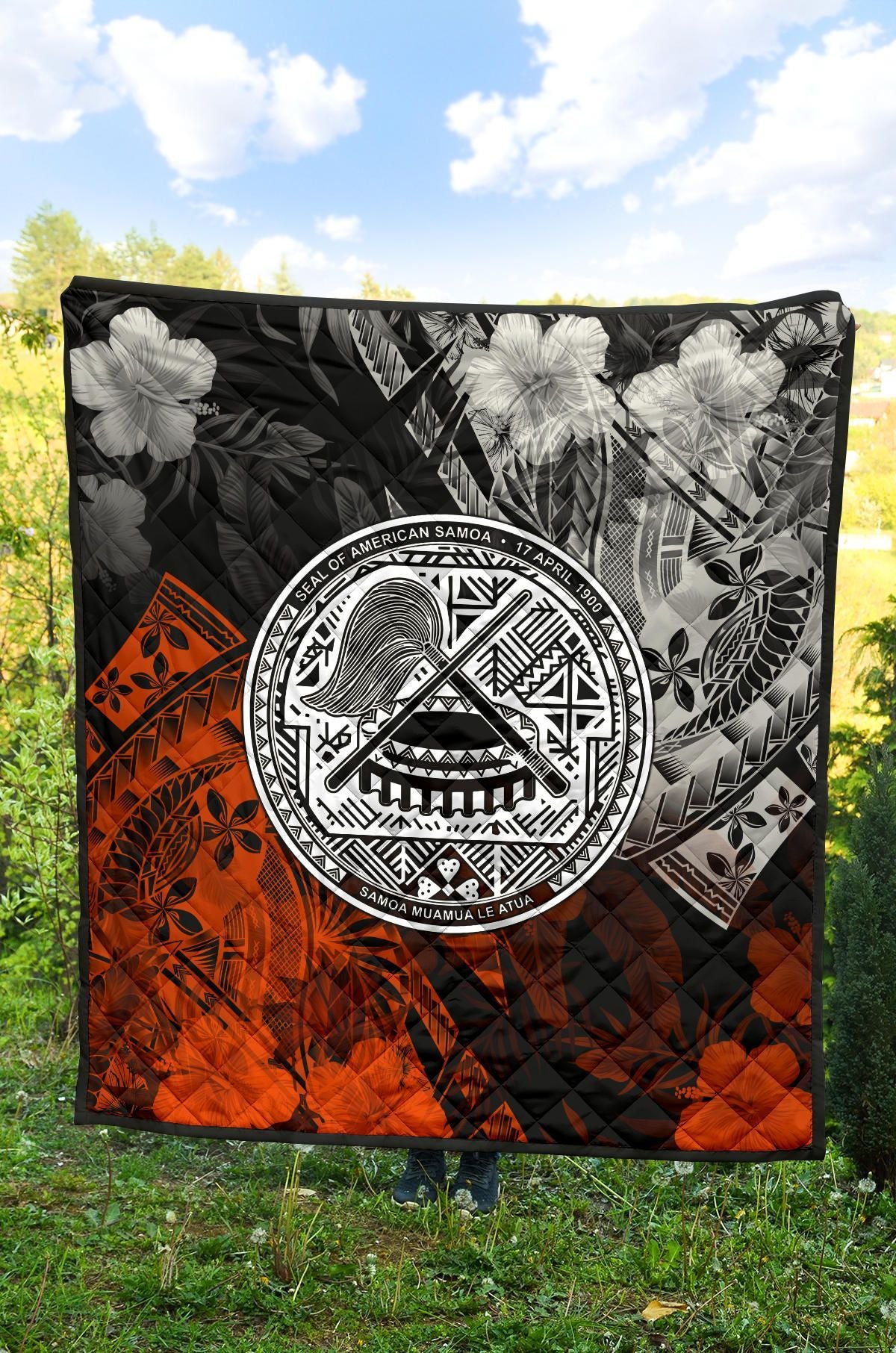 American Samoa Premium Quilt - Vintage Polynesian Style
