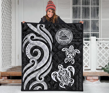 American Samoa Premium Quilt - White Tentacle Turtle