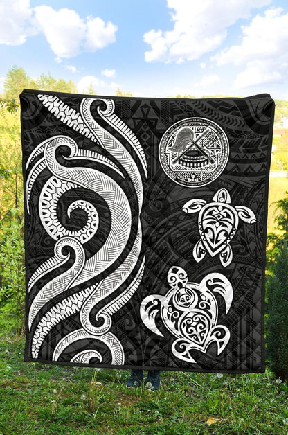 American Samoa Premium Quilt - White Tentacle Turtle