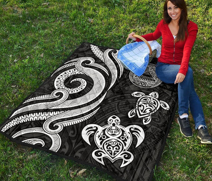 American Samoa Premium Quilt - White Tentacle Turtle
