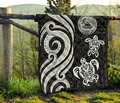 American Samoa Premium Quilt - White Tentacle Turtle