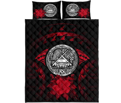 American Samoa Polynesian Quilt Bed Set Hibiscus Red