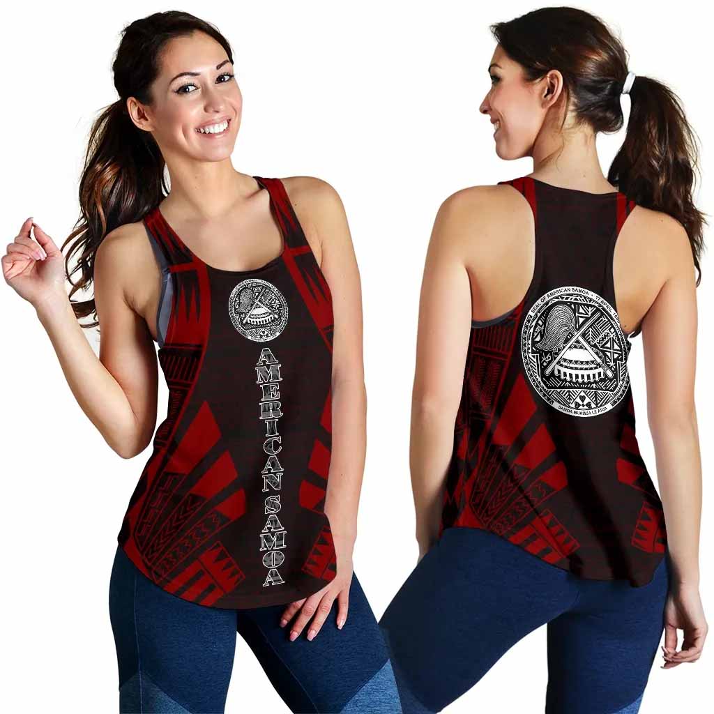 American Samoa Women Racerback Tank - Polynesian Tattoo Red