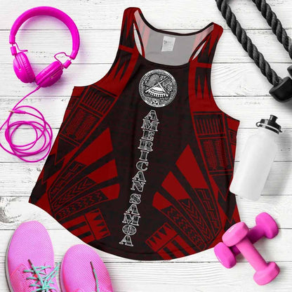 American Samoa Women Racerback Tank - Polynesian Tattoo Red
