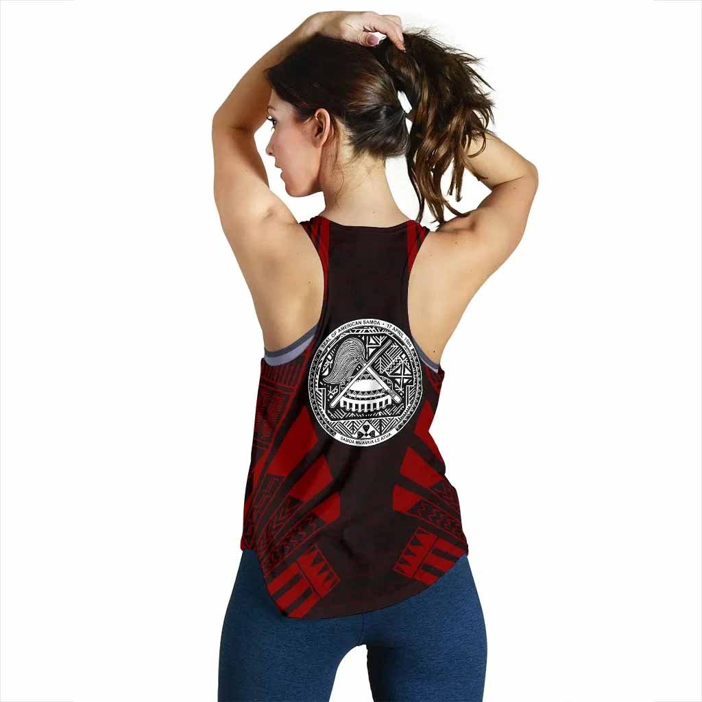 American Samoa Women Racerback Tank - Polynesian Tattoo Red