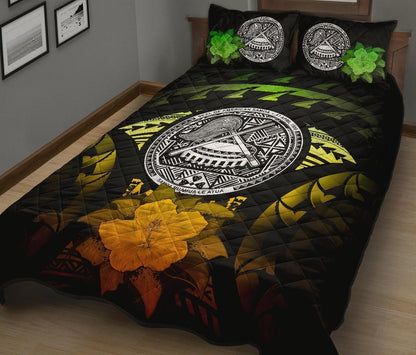 American Samoa Polynesian Quilt Bed Set Hibiscus Reggae