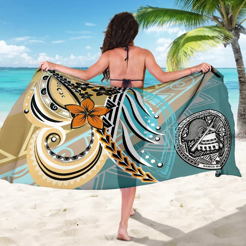 American Samoa Sarong - Flower Ribons