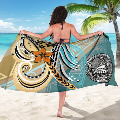 American Samoa Sarong - Flower Ribons