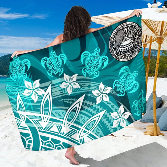 American Samoa Sarong - Turtle Around Flower