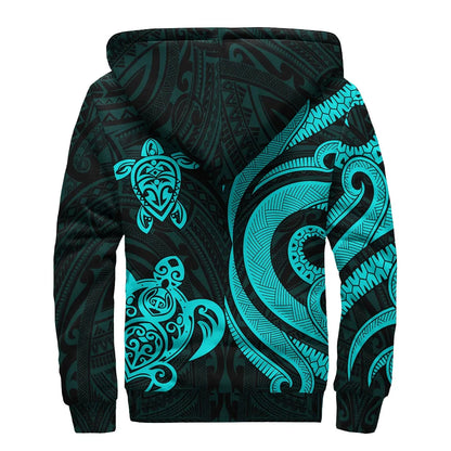 American Samoa Sherpa Hoodie - Turquoise Tentacle Turtle