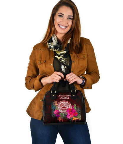 American Samoa Shoulder Handbag - Coat Of Arm With Polynesian Patterns