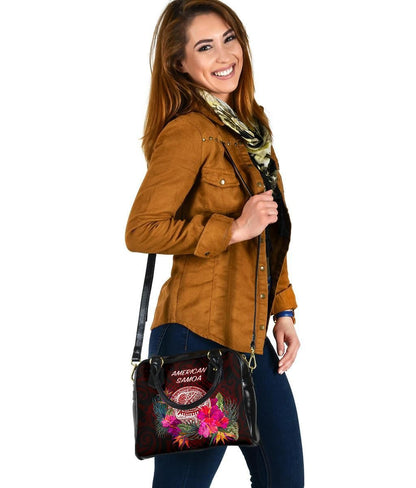 American Samoa Shoulder Handbag - Coat Of Arm With Polynesian Patterns