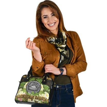 American Samoa Shoulder Handbag - Polynesian Gold Patterns Collection