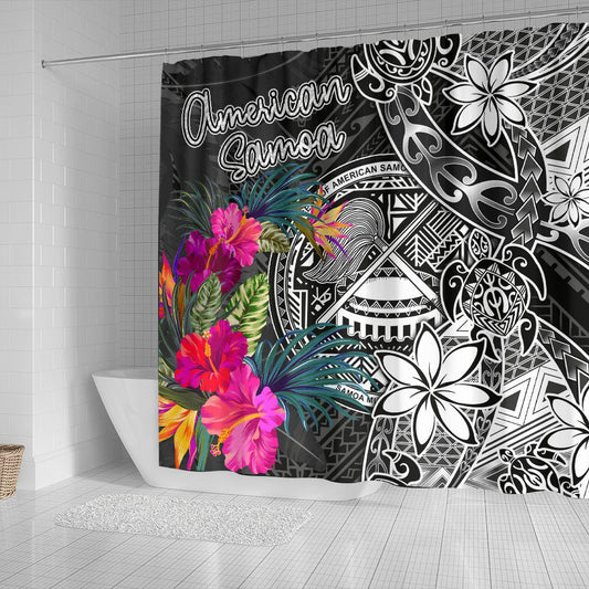 American Samoa Shower Curtain - Turtle Floral