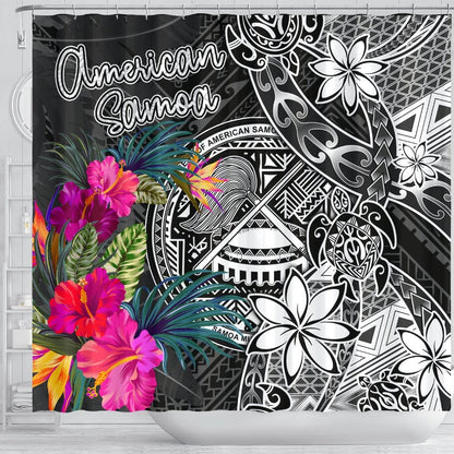 American Samoa Shower Curtain - Turtle Floral