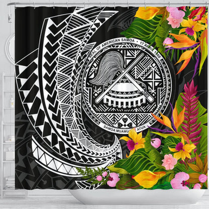 American Samoa Shower Curtain - Seal Spiral Polynesian Patterns