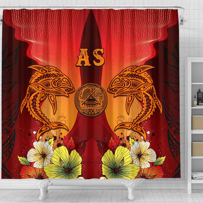 American Samoa Shower Curtains - Tribal Tuna Fish