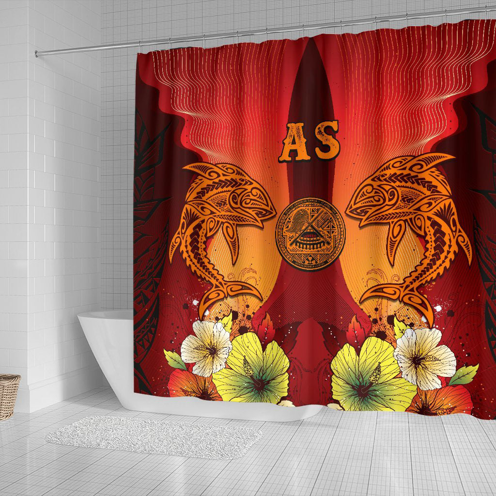American Samoa Shower Curtains - Tribal Tuna Fish