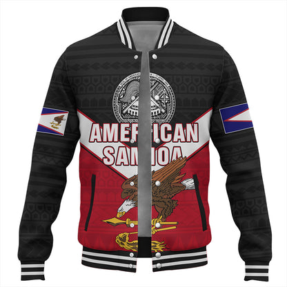 American Samoa Baseball Jacket Custom Polynesian Tribal Sport Style