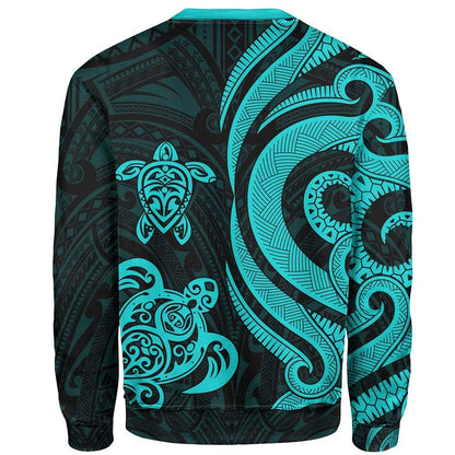American Samoa Sweatshirt - Turquoise Tentacle Turtle
