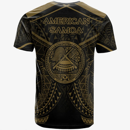American Samoa T-Shirt - American Samoa Seal With Gold Line Style