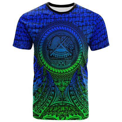American Samoa T-Shirt - Circle Pattern Blue